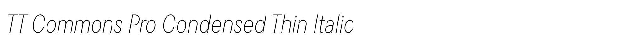 TT Commons Pro Condensed Thin Italic image
